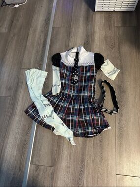 Monster High Satin-Lined Costume Top in White and Black in size Large